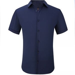 Men’s SUSLO COUTURE Men's  Fit Performance Short Sleeves Solid Button.